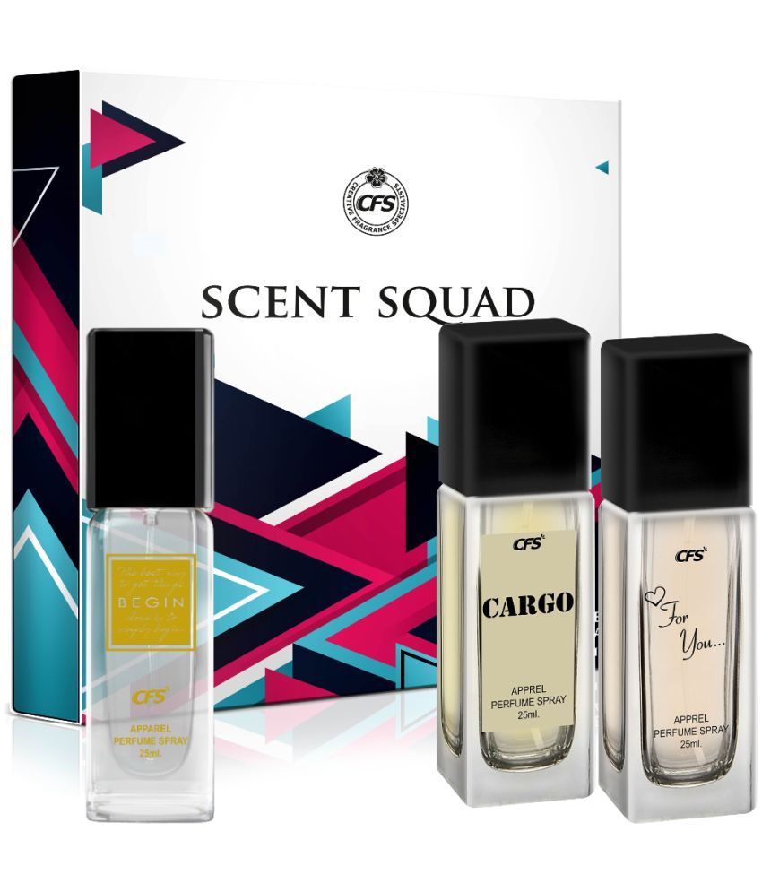     			CFS Scent Squad Unisex Perfume Gift Set Begin Gold, Cargo Khakhi, For You 25ml Each