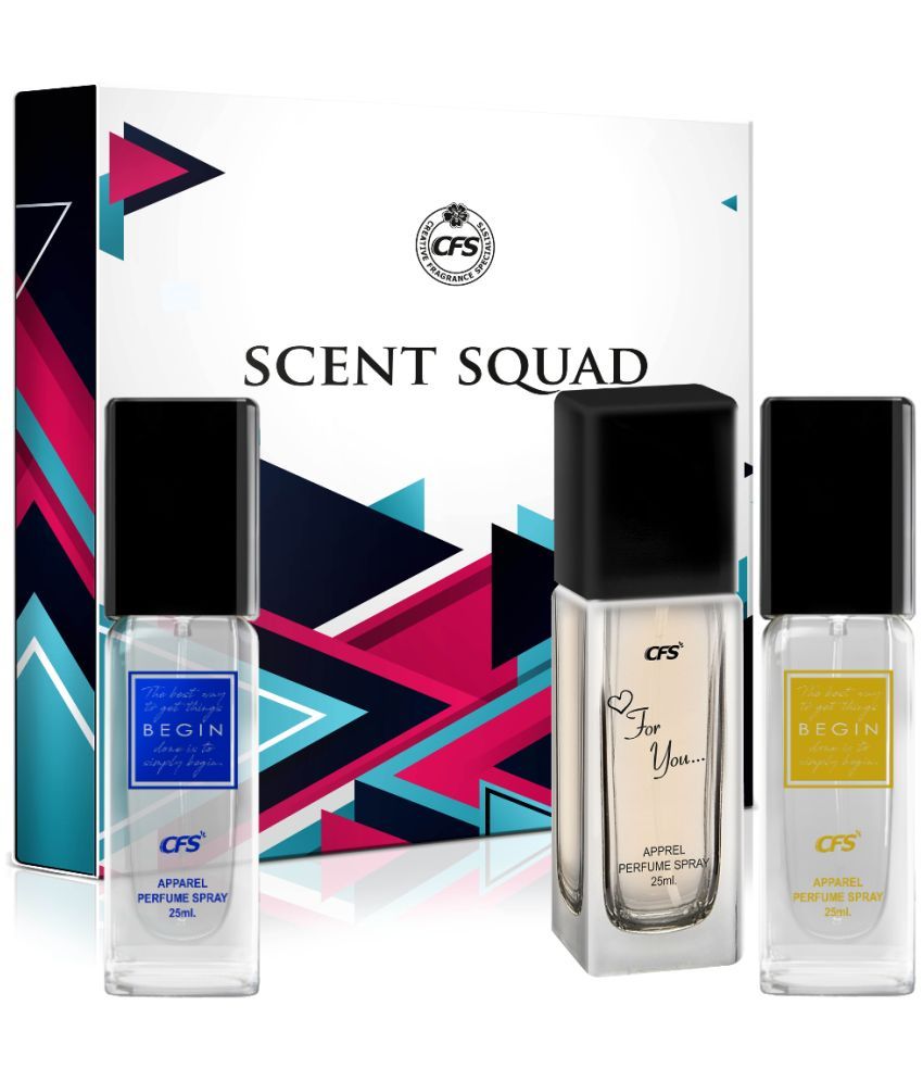     			CFS Scent Squad Unisex Perfume Gift Set Begin Blue, Begin Gold, For You 25ml Each