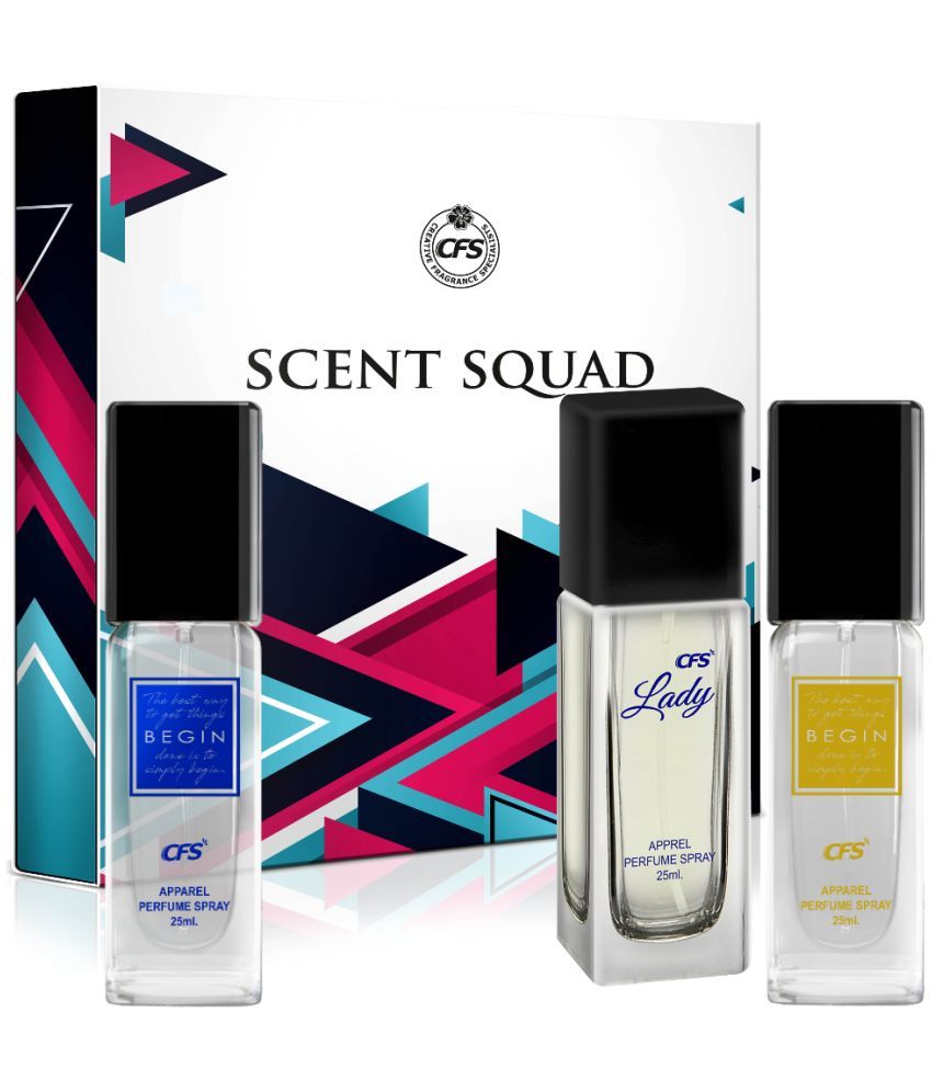     			CFS Scent Squad Unisex Perfume Gift Set Begin Blue, Begin Gold, Lady 25ml Each