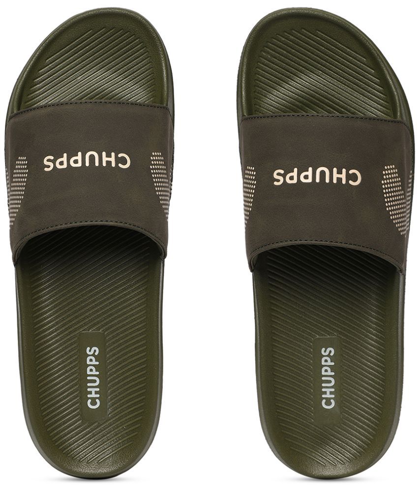     			CHUPPS Olive Men's Slide Flip Flop