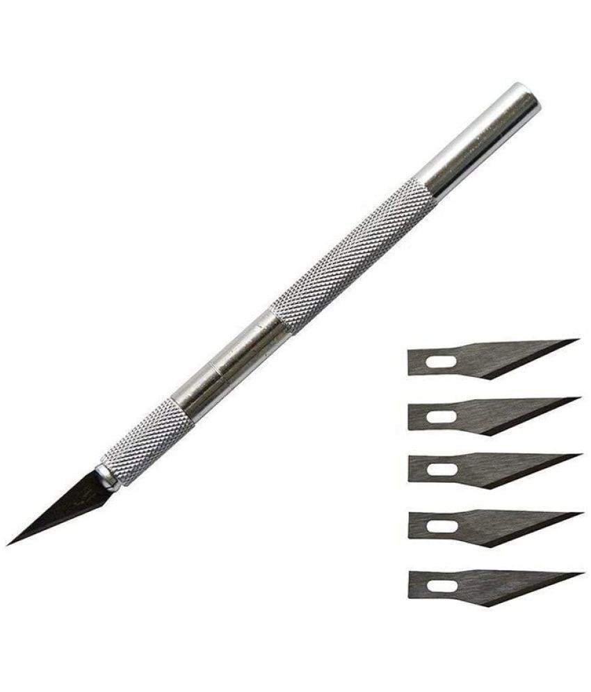     			ECLET Detail Pen Knife with 5 Interchangeable Sharp Blades for Carving/Mat Cutting &Paper Cutting (Code 12