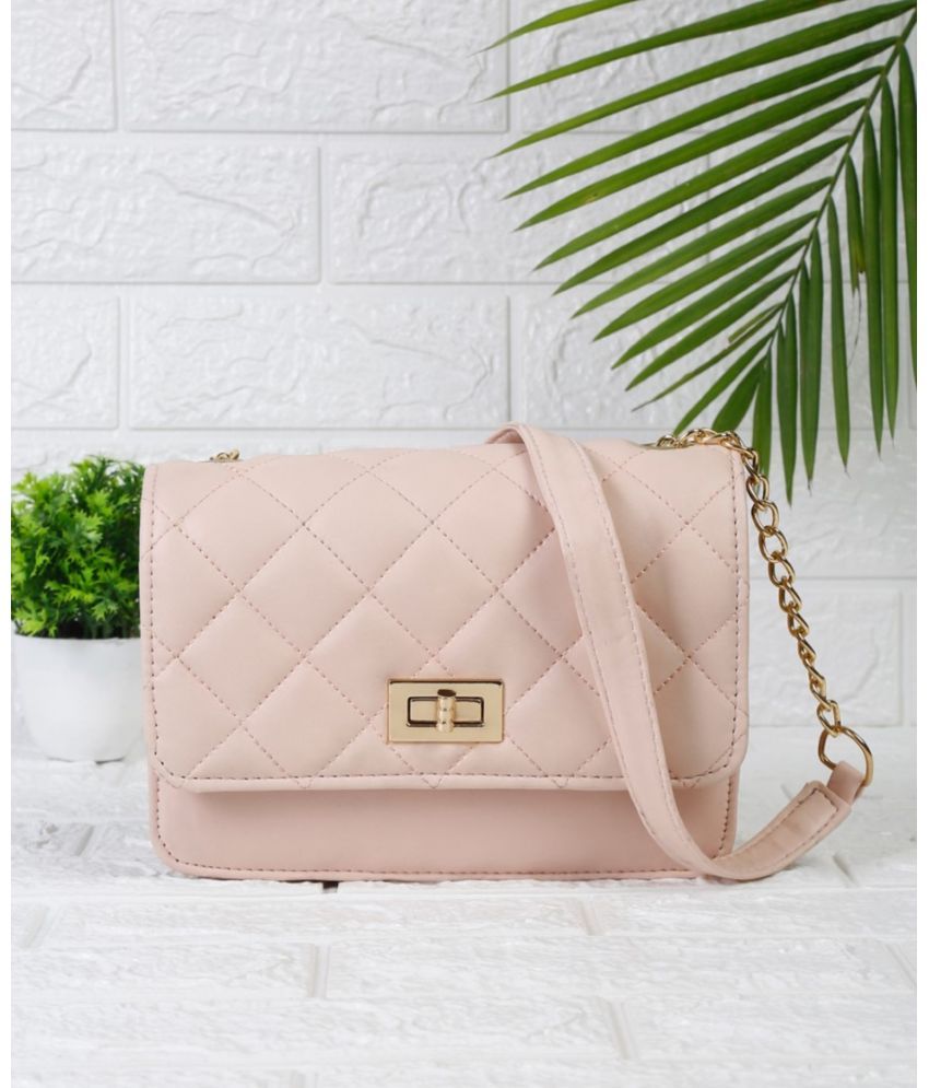     			Fargo Pink PU Sling Bag