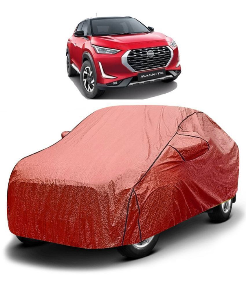     			GOLDKARTZ Car Body Cover for Nissan All Car Models With Mirror Pocket ( Pack of 1 ) , Red