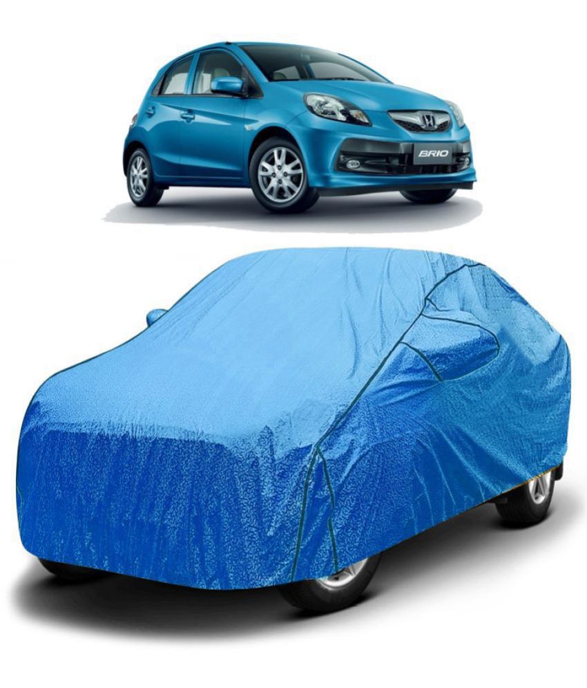    			GOLDKARTZ Car Body Cover for Honda Brio With Mirror Pocket ( Pack of 1 ) , Blue