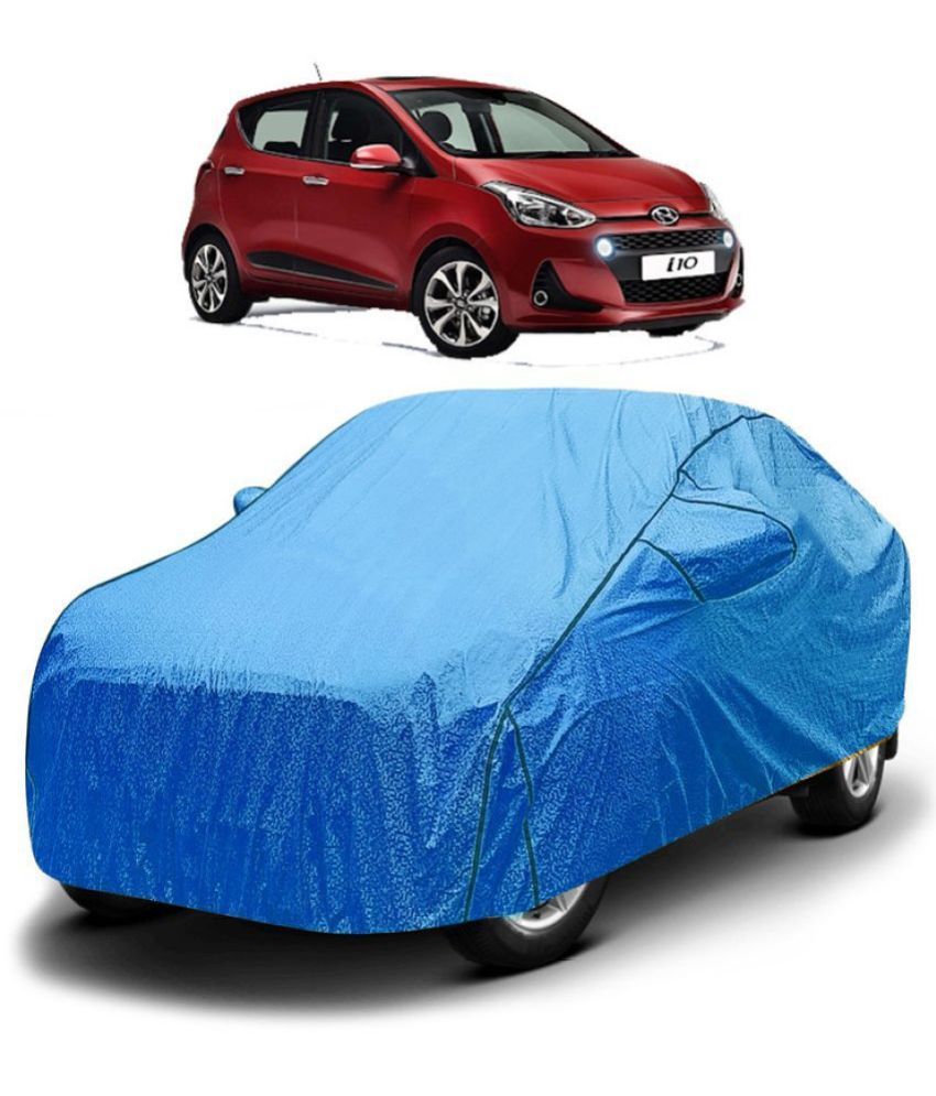     			GOLDKARTZ Car Body Cover for Hyundai i10 With Mirror Pocket ( Pack of 1 ) , Blue