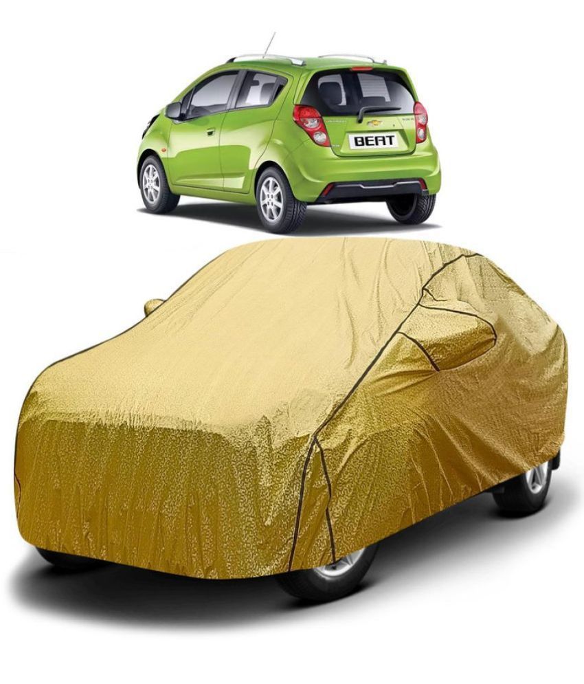     			GOLDKARTZ Car Body Cover for Chevrolet Beat With Mirror Pocket ( Pack of 1 ) , Golden