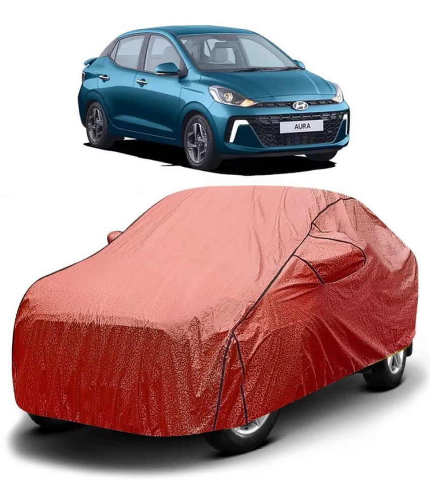     			GOLDKARTZ Car Body Cover for Hyundai All Car Models With Mirror Pocket ( Pack of 1 ) , Red