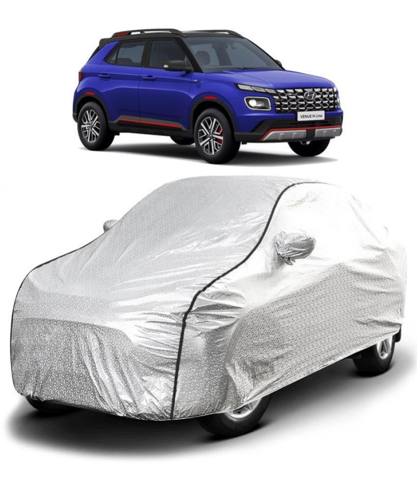     			GOLDKARTZ Car Body Cover for Hyundai All Car Models With Mirror Pocket ( Pack of 1 ) , Silver