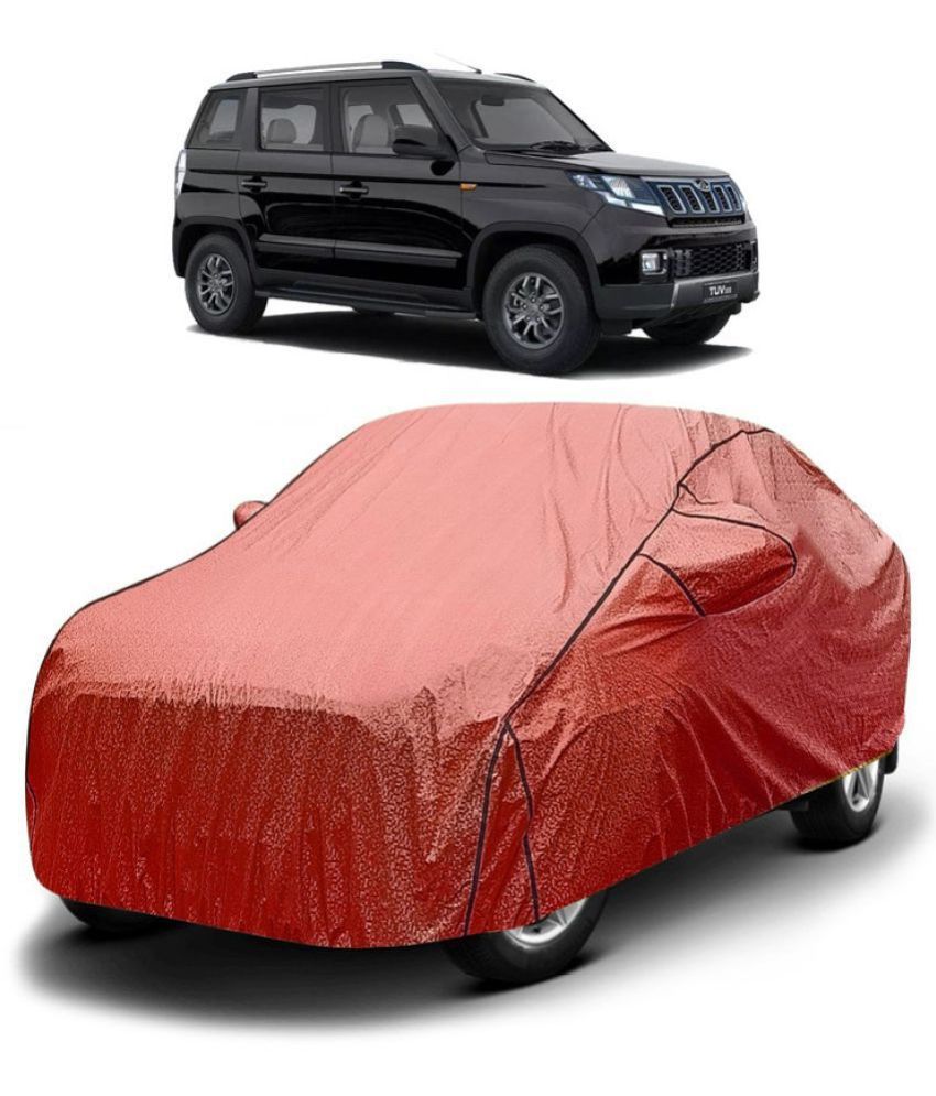     			GOLDKARTZ Car Body Cover for Mahindra TUV 3OO With Mirror Pocket ( Pack of 1 ) , Red