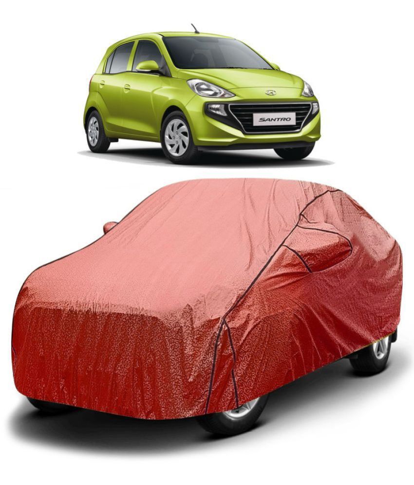     			GOLDKARTZ Car Body Cover for Hyundai Santro With Mirror Pocket ( Pack of 1 ) , Red