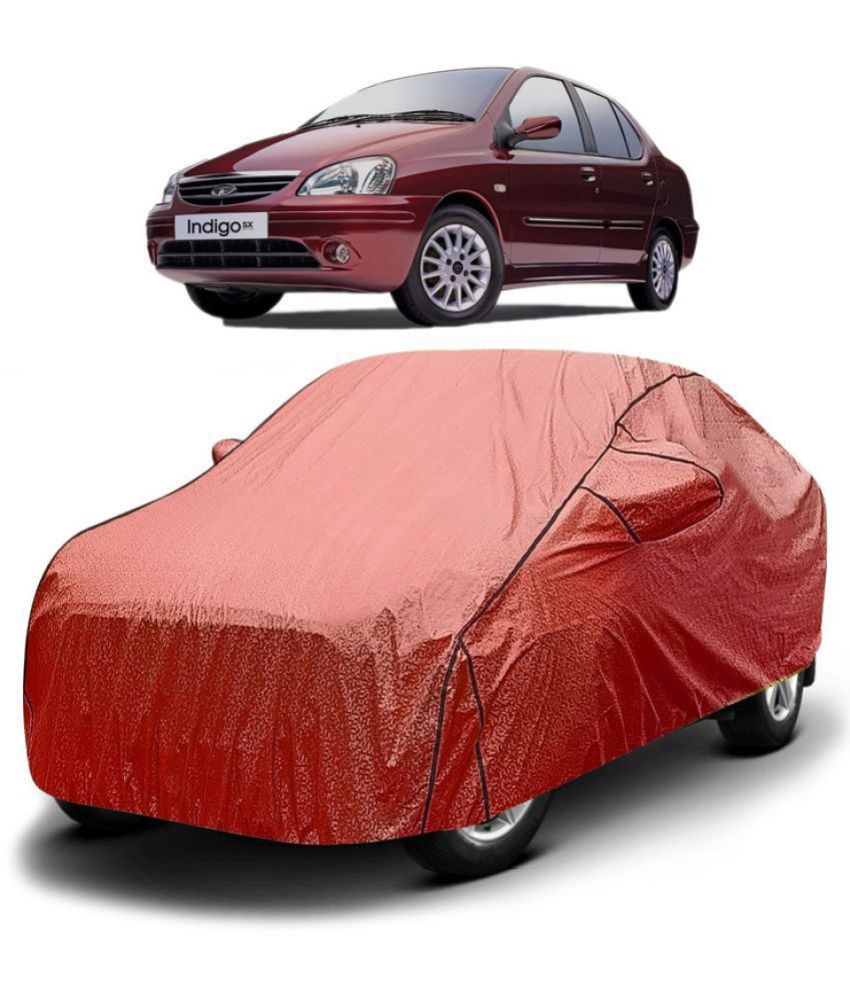    			GOLDKARTZ Car Body Cover for Tata Indigo With Mirror Pocket ( Pack of 1 ) , Red
