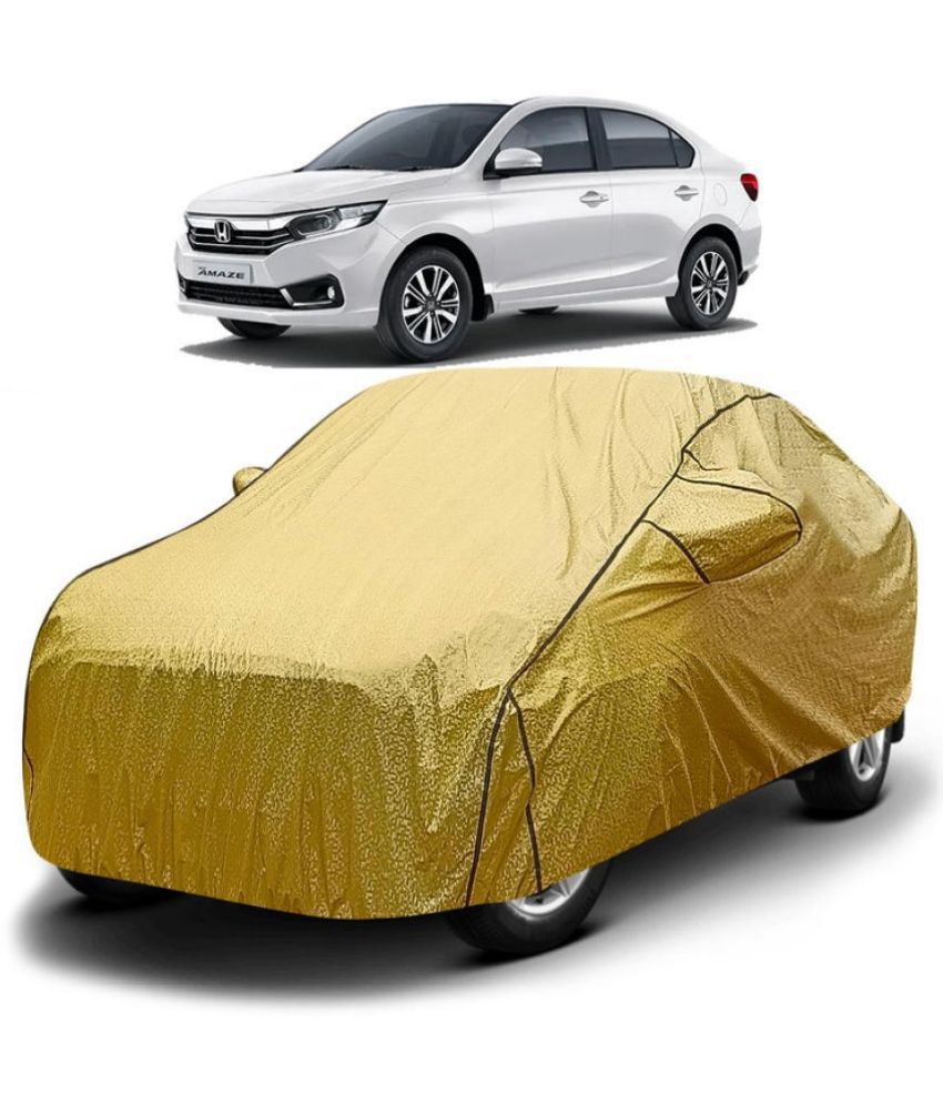     			GOLDKARTZ Car Body Cover for Honda Amaze With Mirror Pocket ( Pack of 1 ) , Golden