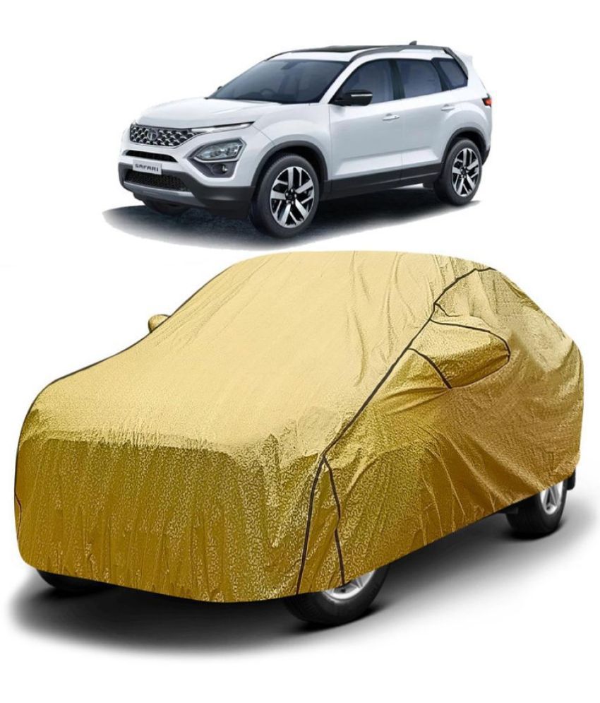     			GOLDKARTZ Car Body Cover for Tata Safari With Mirror Pocket ( Pack of 1 ) , Golden