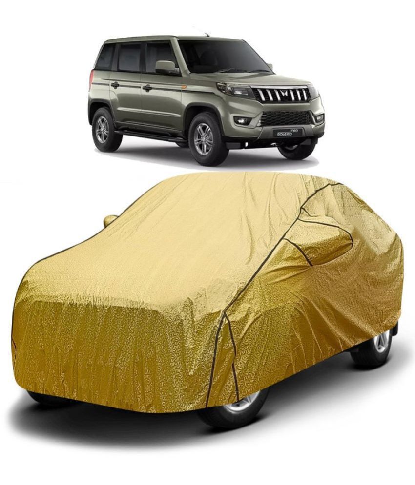     			GOLDKARTZ Car Body Cover for Mahindra Bolero With Mirror Pocket ( Pack of 1 ) , Golden