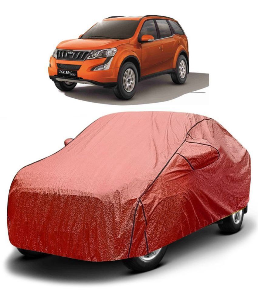     			GOLDKARTZ Car Body Cover for Mahindra XUV500 With Mirror Pocket ( Pack of 1 ) , Red