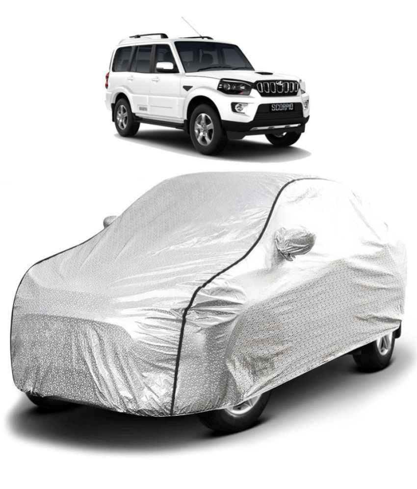     			GOLDKARTZ Car Body Cover for Mahindra Scorpio With Mirror Pocket ( Pack of 1 ) , Silver