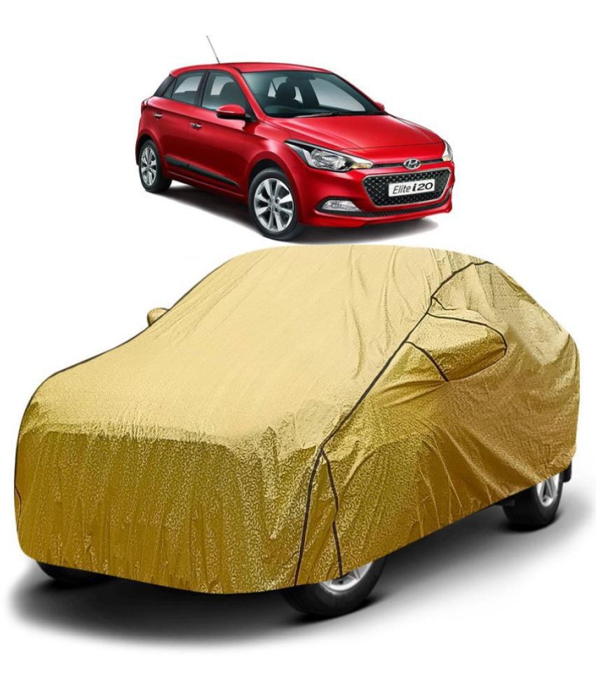     			GOLDKARTZ Car Body Cover for Hyundai Elite i20 With Mirror Pocket ( Pack of 1 ) , Golden