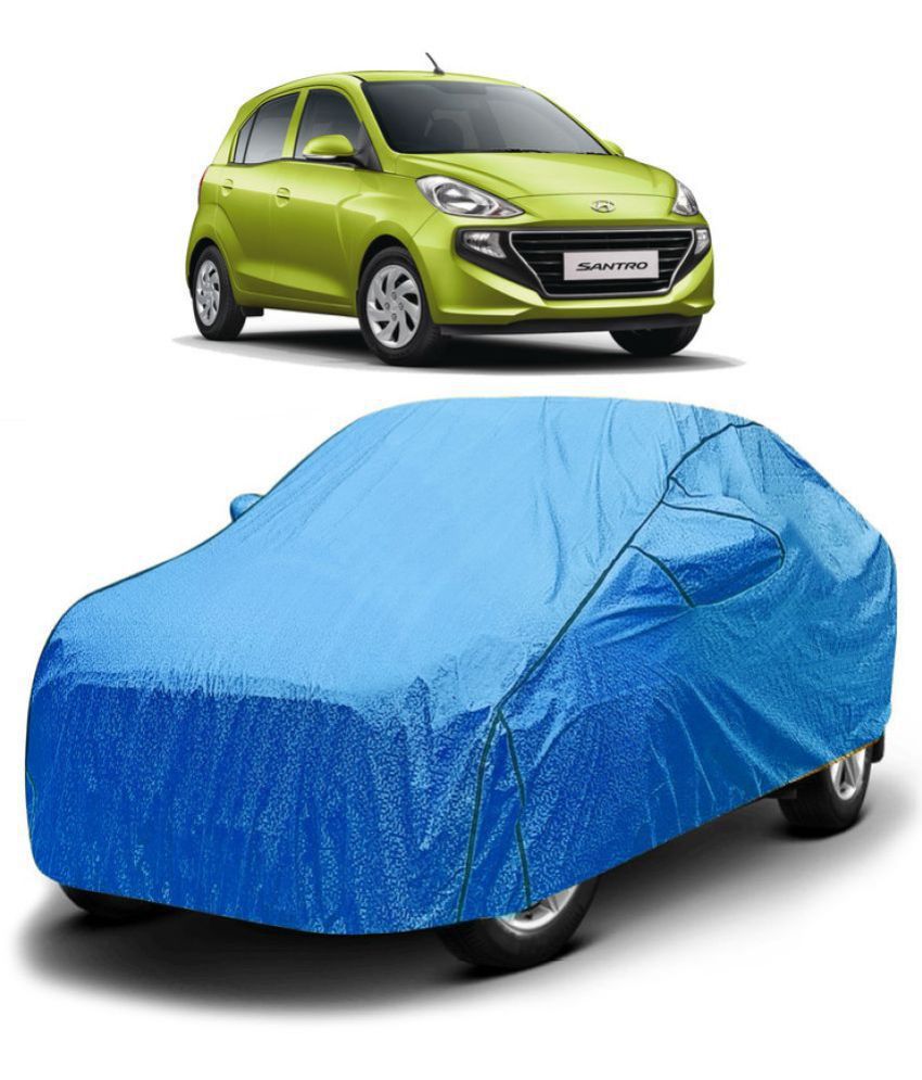     			GOLDKARTZ Car Body Cover for Hyundai Santro With Mirror Pocket ( Pack of 1 ) , Blue