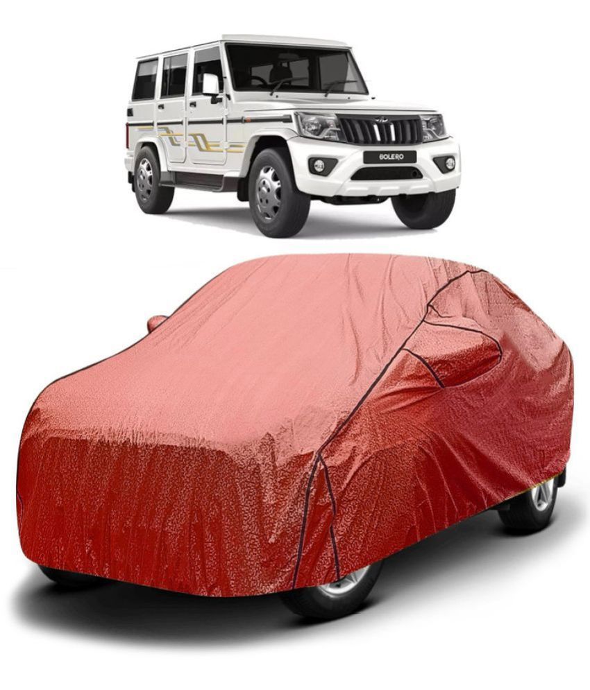     			GOLDKARTZ Car Body Cover for Mahindra Bolero With Mirror Pocket ( Pack of 1 ) , Red