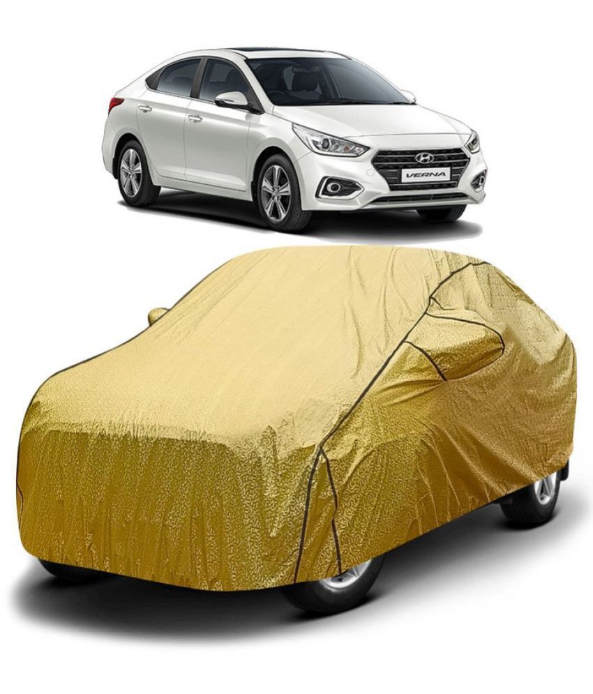    			GOLDKARTZ Car Body Cover for Hyundai Verna With Mirror Pocket ( Pack of 1 ) , Golden
