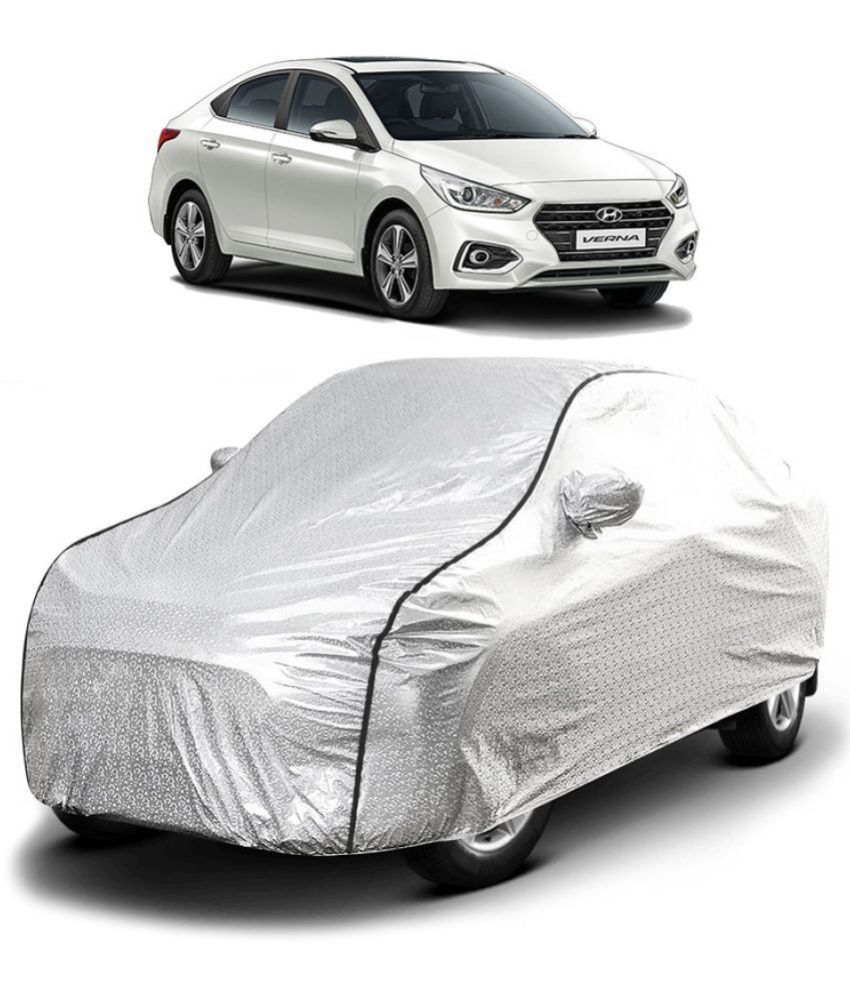     			GOLDKARTZ Car Body Cover for Hyundai Verna With Mirror Pocket ( Pack of 1 ) , Silver