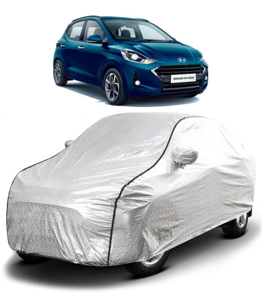     			GOLDKARTZ Car Body Cover for Hyundai Grand i10 With Mirror Pocket ( Pack of 1 ) , Silver