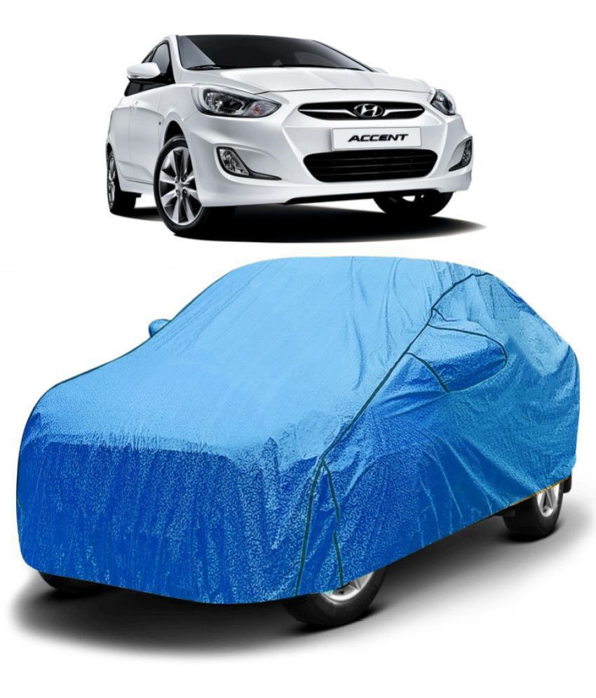     			GOLDKARTZ Car Body Cover for Hyundai Accent With Mirror Pocket ( Pack of 1 ) , Blue