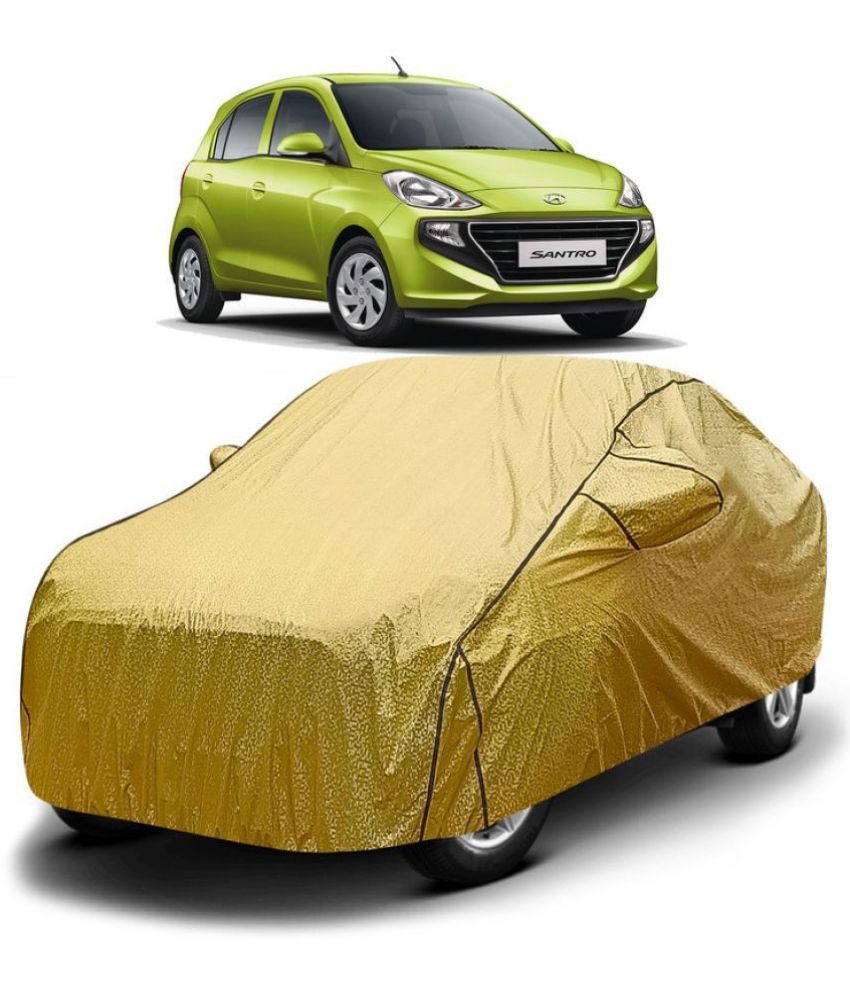     			GOLDKARTZ Car Body Cover for Hyundai Santro With Mirror Pocket ( Pack of 1 ) , Golden