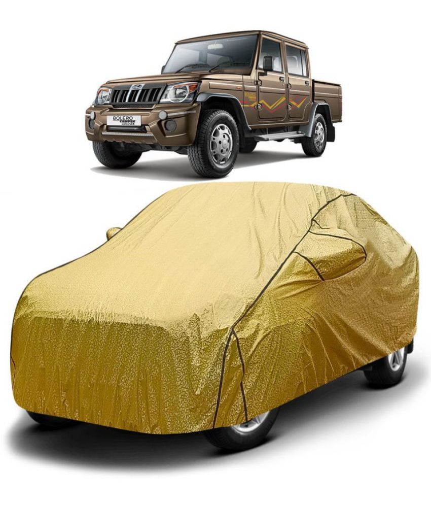     			GOLDKARTZ Car Body Cover for Mahindra Bolero With Mirror Pocket ( Pack of 1 ) , Golden