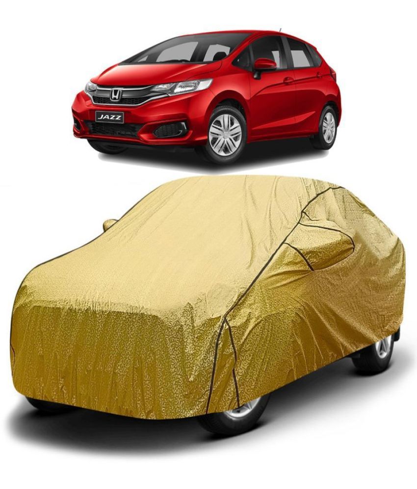     			GOLDKARTZ Car Body Cover for Honda Jazz With Mirror Pocket ( Pack of 1 ) , Golden