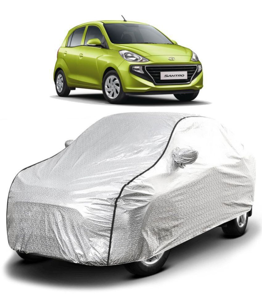     			GOLDKARTZ Car Body Cover for Hyundai Santro With Mirror Pocket ( Pack of 1 ) , Silver