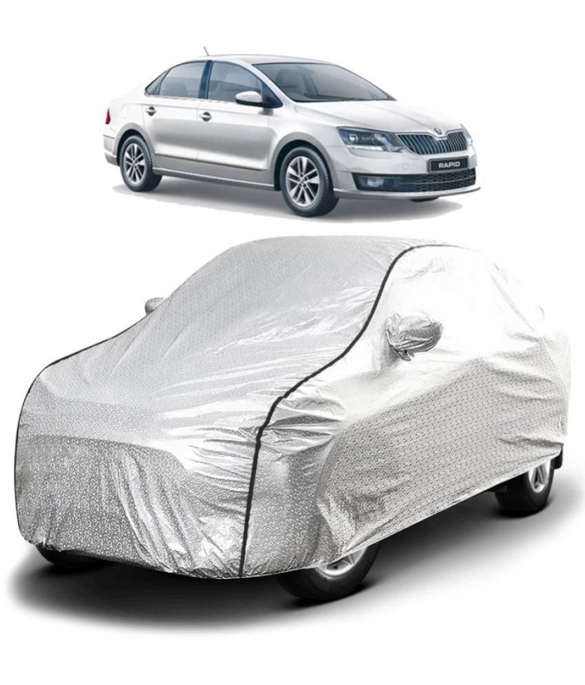     			GOLDKARTZ Car Body Cover for Skoda Rapid With Mirror Pocket ( Pack of 1 ) , Silver