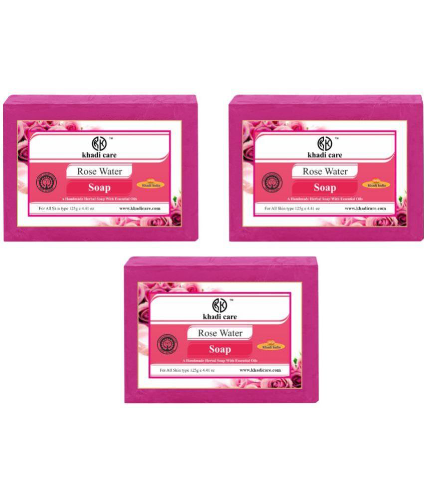     			Khadi Care Beauty Rose Soap for All Skin Type ( Pack of 3 )