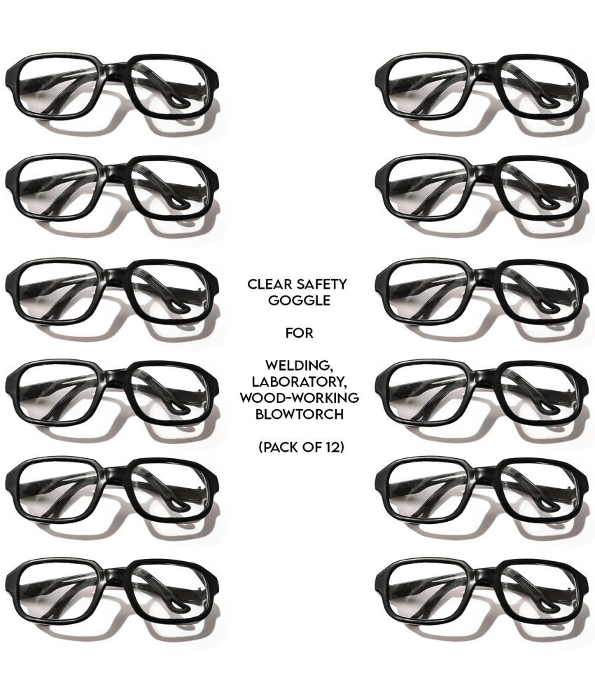     			LXMI Black Frame Clear Glass Welding, Laboratory, Wood-working, Blowtorch Safety Safety Goggles