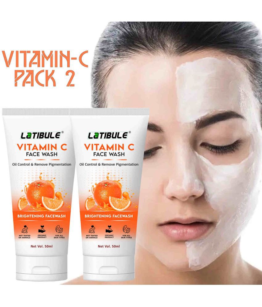     			Latibule Vitamin C Face Wash For Brightening skin, Oil Control, Remove Pigmentation 50ml, Pack of 2