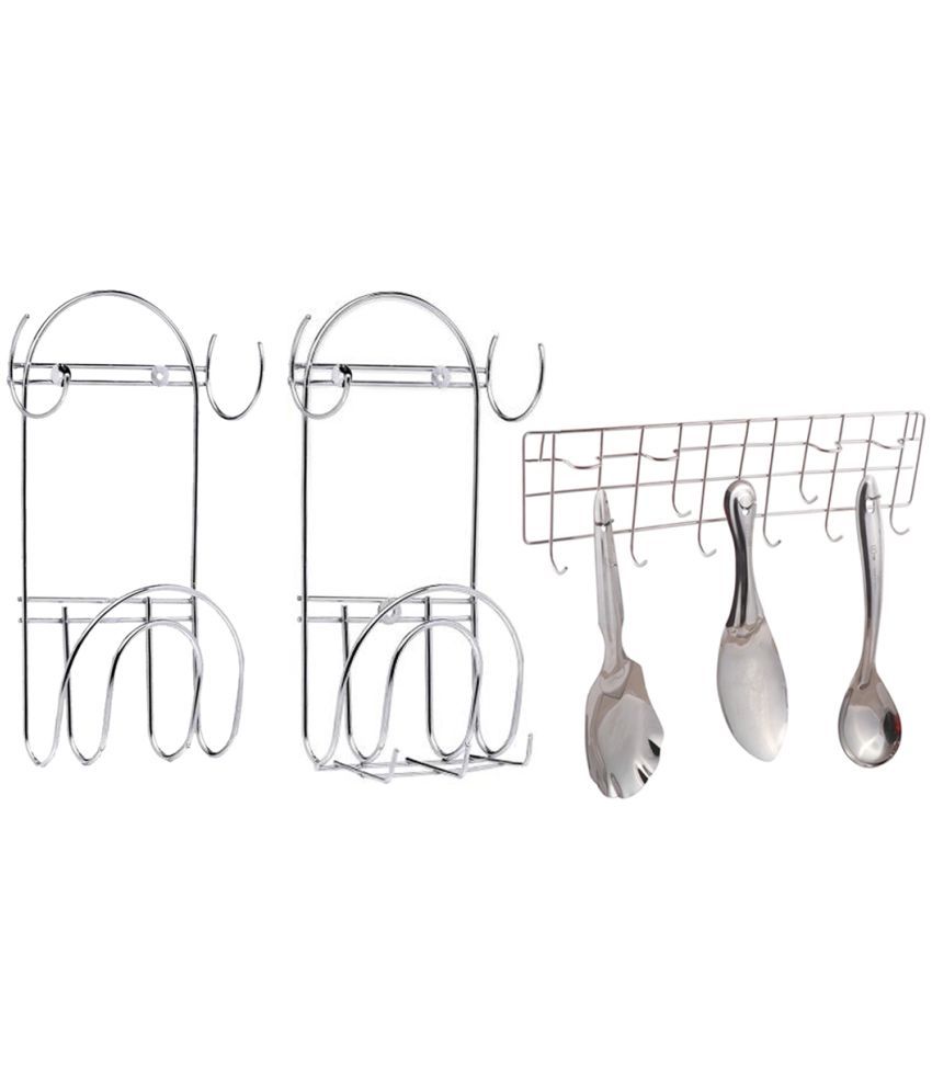     			OC9 Silver Stainless Steel Storage Racks ( Pack of 3 )