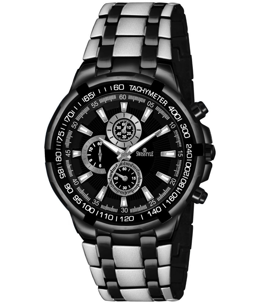     			Swisstyle Black Metal Analog Men's Watch