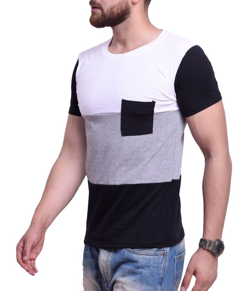     			The Mini NEEDLE Cotton Regular Fit Colorblock Half Sleeves Men's T-Shirt - Multicolor ( Pack of 1 )