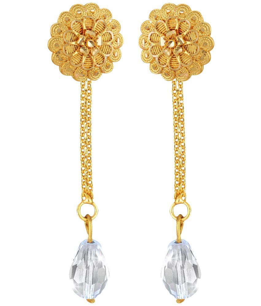     			Vighnaharta Golden Drop Earrings ( Pack of 1 )