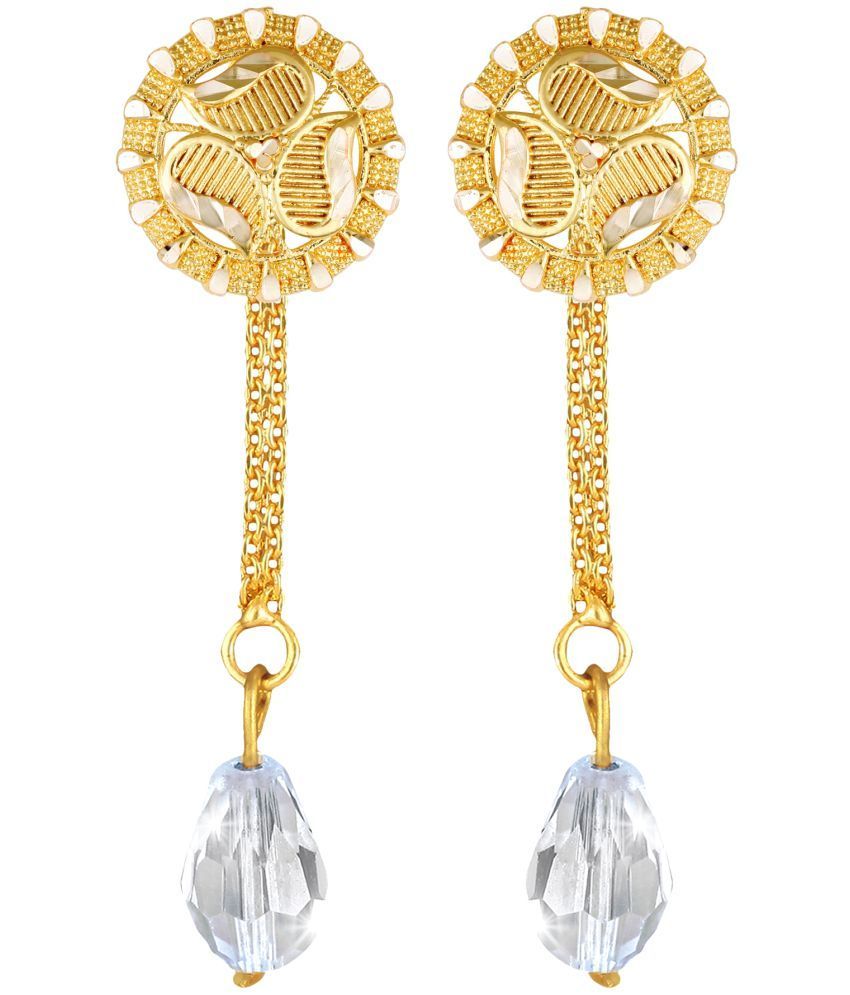     			Vighnaharta Golden Drop Earrings ( Pack of 1 )