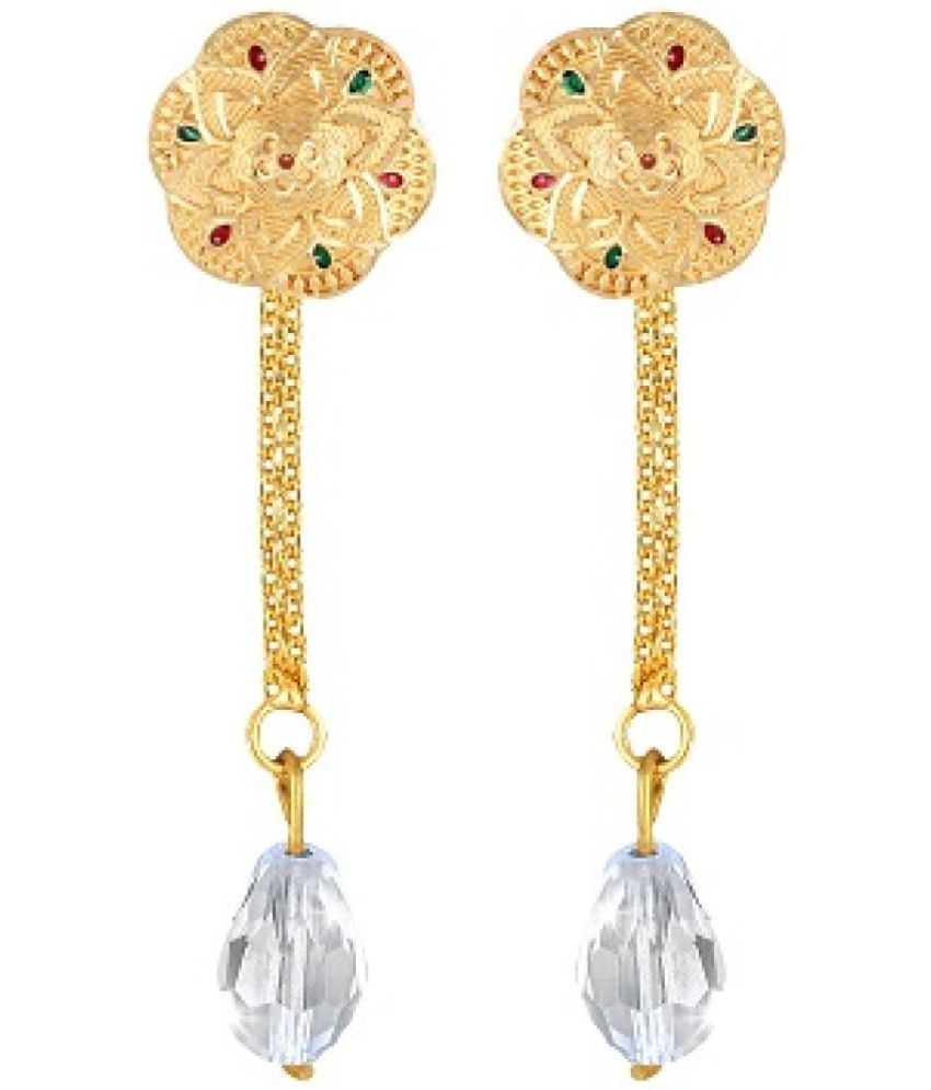     			Vighnaharta Golden Drop Earrings ( Pack of 1 )