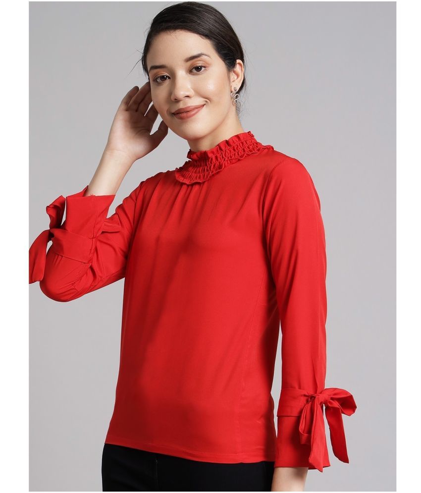     			Westchic Red Polyester Women's Regular Top ( Pack of 1 )