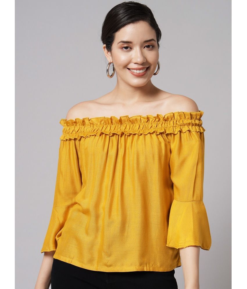     			Westchic Yellow Polyester Women's Regular Top ( Pack of 1 )