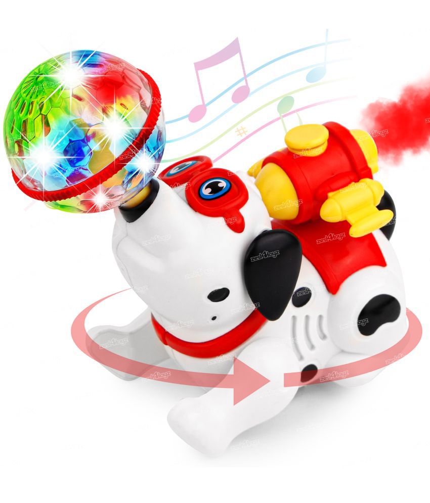    			Zest 4 Toyz Musical Toys for Kids Dancing Doll Puppy Dog Mist Spray Effect 360 Degree Rotating Light & Sound Toy for 1 Year Old Baby Boys & Girls (Pack of 1) Random Color