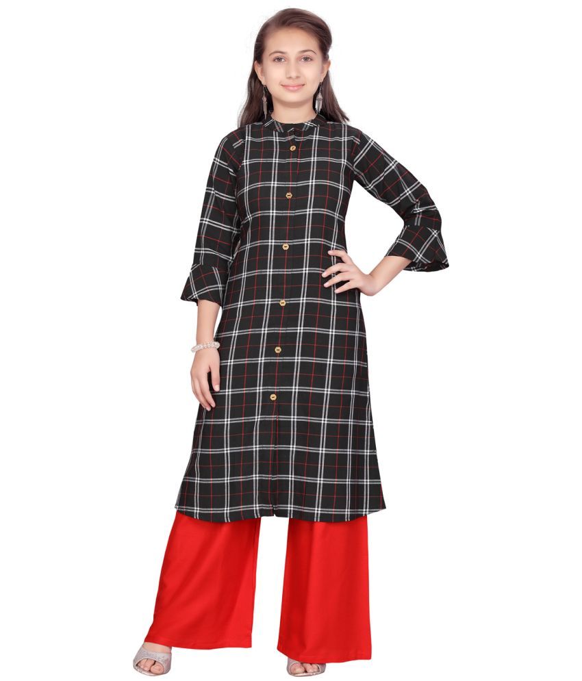     			Aarika Black Cotton Girls Kurta and Trousers Set ( Pack of 1 )