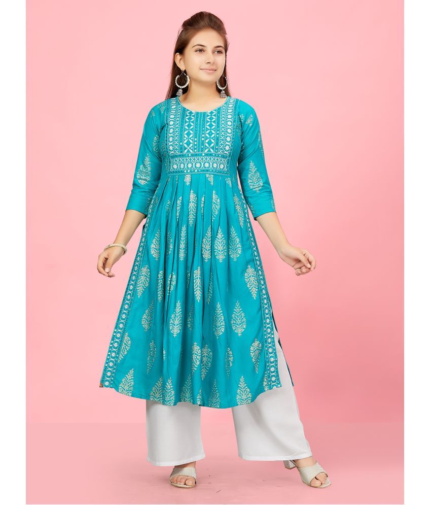     			Aarika Green Cotton Girls Kurta and Trousers Set ( Pack of 1 )