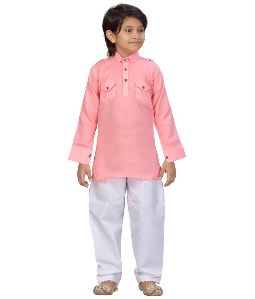     			Aarika Pack of 1 Boys Cotton Kurta Sets ( Pink )