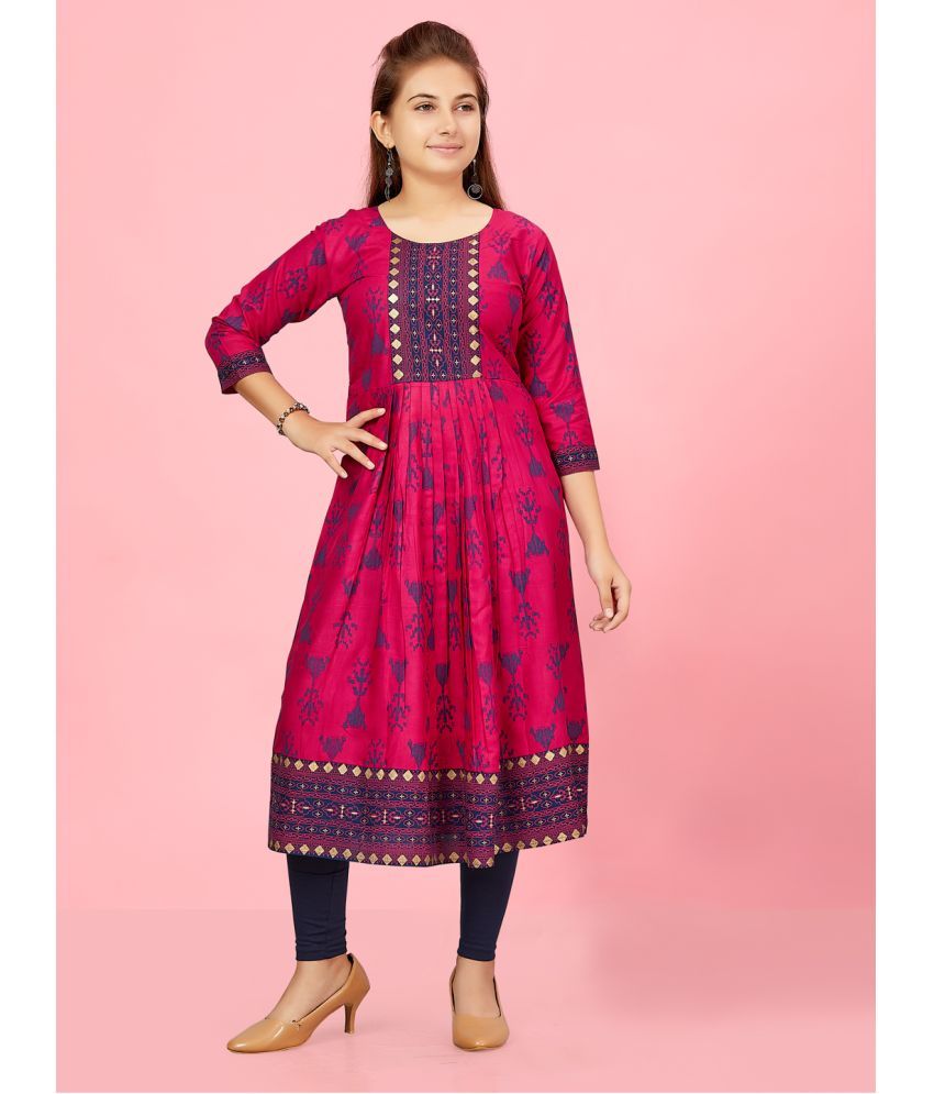     			Aarika Pink Cotton Girls Kurti ( Pack of 1 )