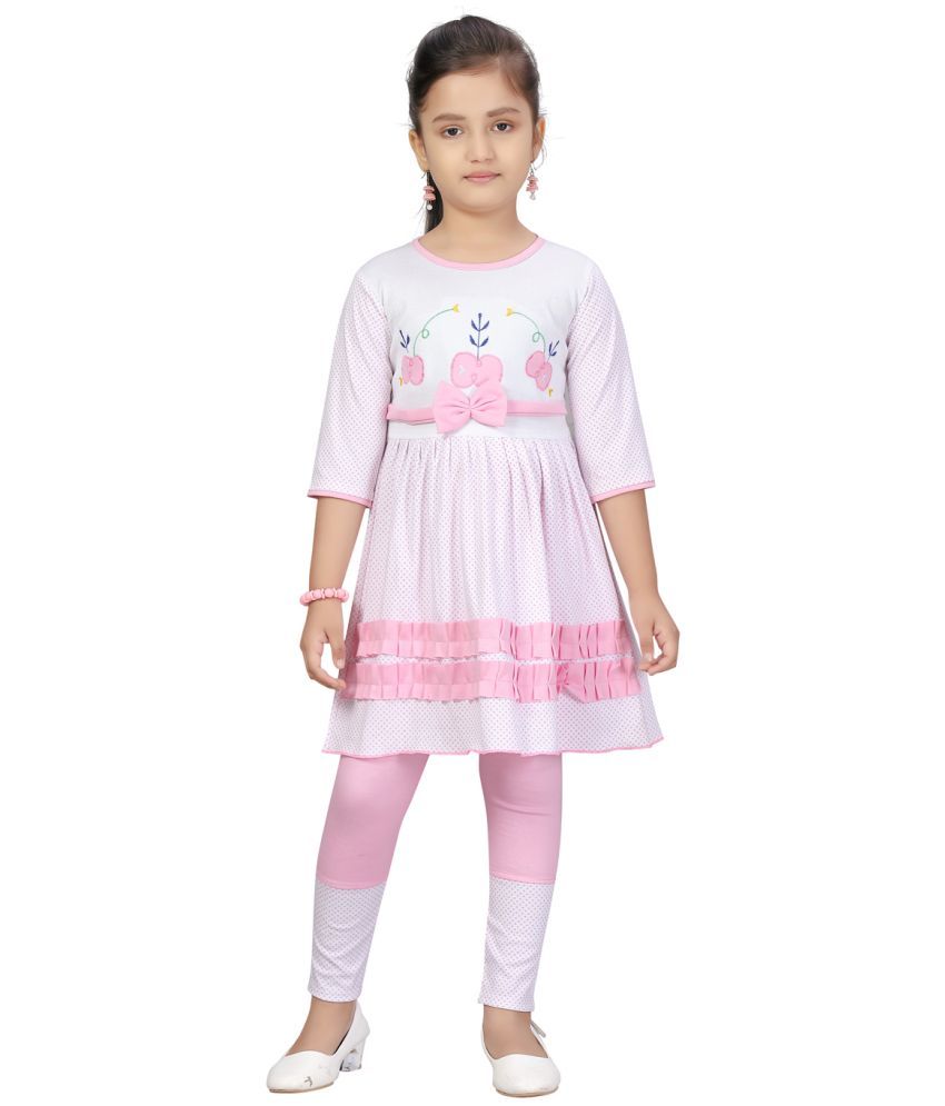     			Aarika Pink Cotton Girls Top With Pants ( Pack of 1 )