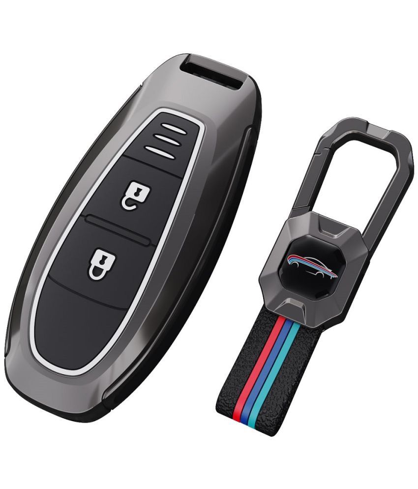     			EIGHTEEN ENTERPRISE Luxury Waterproof Soft Silicon Car Key Shell with Keychain & Full Protection 3 Button Metal Smart Car Key Cover for Suzuki Ciaz.